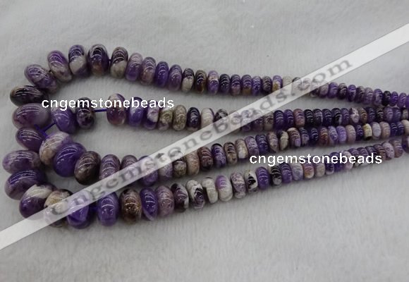 CRB1102 15.5 inches 5*8mm - 9*18mm rondelle dogtooth amethyst beads