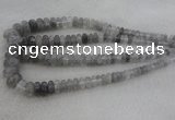 CRB1104 15.5 inches 5*8mm - 9*18mm rondelle cloudy quartz beads