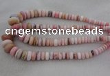 CRB1106 15.5 inches 5*8mm - 9*18mm rondelle pink opal beads