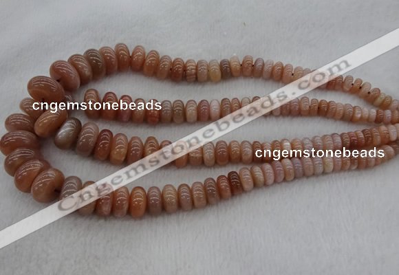 CRB1111 15.5 inches 5*8mm - 9*18mm rondelle moonstone beads