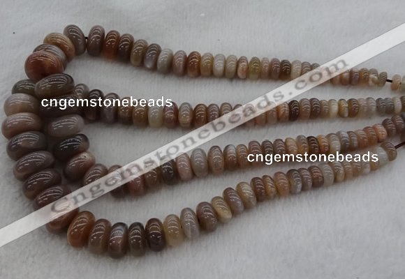 CRB1112 15.5 inches 5*8mm - 9*18mm rondelle moonstone beads