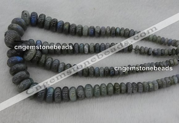 CRB1114 15.5 inches 5*8mm - 9*18mm rondelle labradorite beads