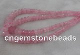 CRB1120 15.5 inches 5*8mm - 9*18mm faceted rondelle rose quartz beads