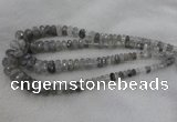 CRB1124 15.5 inches 5*8mm - 9*18mm faceted rondelle cloudy quartz beads