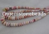 CRB1126 15.5 inches 5*8mm - 9*18mm faceted rondelle pink opal beads