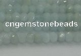 CRB1200 15.5 inches 3*4mm faceted rondelle aquamarine beads