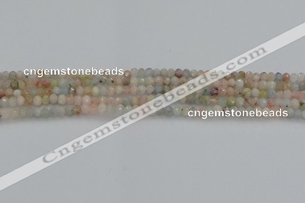 CRB1201 15.5 inches 3*4mm faceted rondelle morganite beads