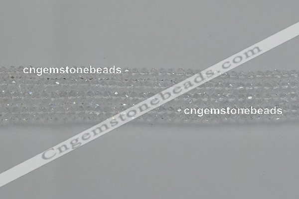 CRB1210 15.5 inches 4*6mm faceted rondelle white crystal beads