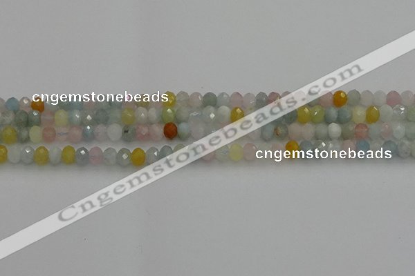 CRB1213 15.5 inches 4*6mm faceted rondelle morganite beads