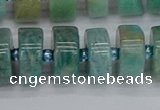 CRB1234 15.5 inches 7*14mm tyre amazonite gemstone beads