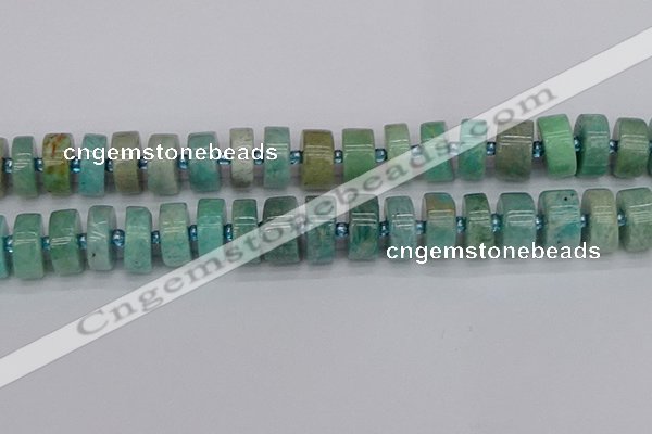 CRB1235 15.5 inches 8*16mm tyre amazonite gemstone beads