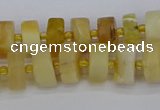 CRB1238 15.5 inches 5*8mm tyre matte yellow opal gemstone beads