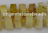 CRB1240 15.5 inches 6*12mm tyre matte yellow opal gemstone beads