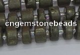 CRB1260 15.5 inches 6*10mm tyre matte pyrite gemstone beads