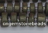 CRB1261 15.5 inches 6*12mm tyre matte pyrite gemstone beads