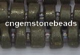 CRB1262 15.5 inches 7*14mm tyre matte pyrite gemstone beads