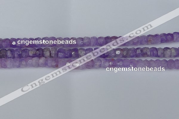 CRB1271 15.5 inches 5*8mm faceted rondelle lavender amethyst beads