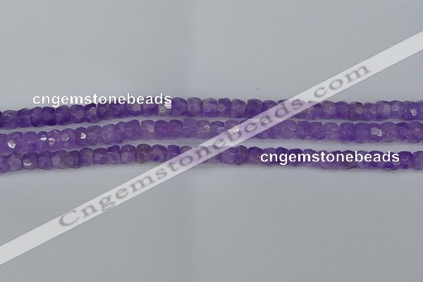 CRB1274 15.5 inches 4*6mm faceted rondelle lavender amethyst beads