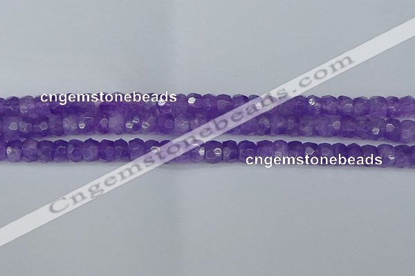 CRB1275 15.5 inches 5*8mm faceted rondelle lavender amethyst beads