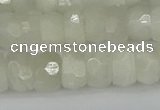 CRB1280 15.5 inches 6*10mm faceted rondelle white moonstone beads