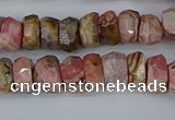 CRB1283 15.5 inches 5*8mm faceted rondelle rhodochrosite beads