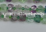 CRB1286 15.5 inches 4*6mm faceted rondelle fluorite beads