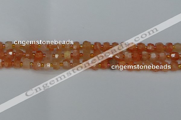 CRB1290 15.5 inches 4*6mm faceted rondelle moonstone beads