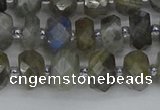 CRB1295 15.5 inches 5*8mm faceted rondelle labradorite beads