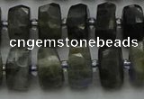 CRB1301 15.5 inches 6*10mm faceted rondelle labradorite beads