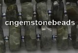 CRB1302 15.5 inches 6*12mm faceted rondelle labradorite beads