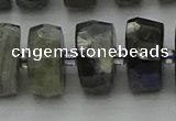 CRB1305 15.5 inches 8*18mm faceted rondelle labradorite beads