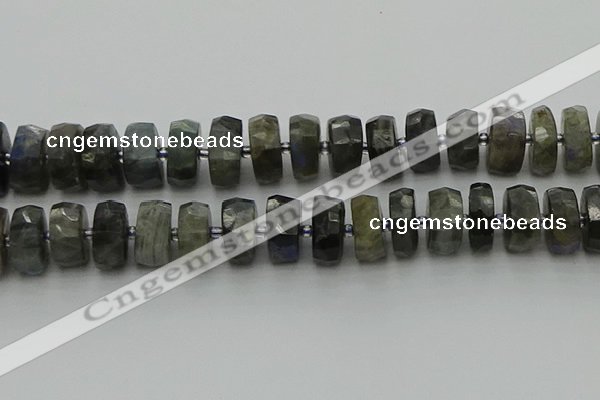 CRB1305 15.5 inches 8*18mm faceted rondelle labradorite beads