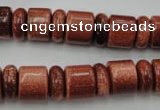 CRB131 15.5 inches 6*12mm & 10*12mm rondelle goldstone beads