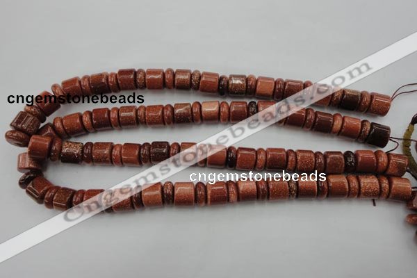 CRB131 15.5 inches 6*12mm & 10*12mm rondelle goldstone beads