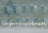 CRB1311 15.5 inches 6*10mm faceted rondelle aquamarine beads