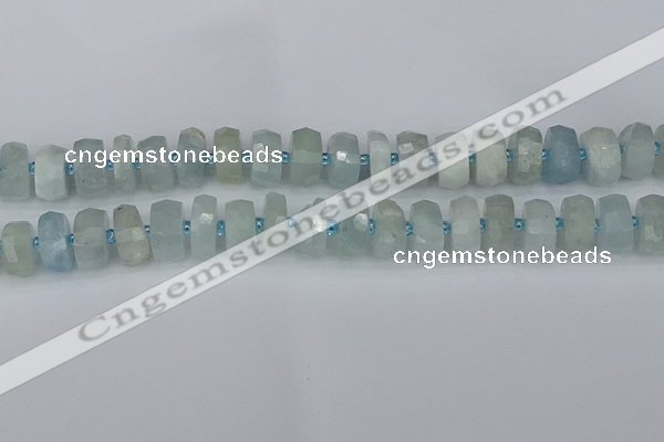 CRB1312 15.5 inches 6*12mm faceted rondelle aquamarine beads