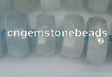 CRB1316 15.5 inches 8*18mm faceted rondelle aquamarine beads
