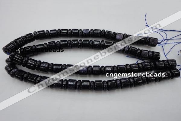 CRB132 15.5 inches 6*12mm & 10*12mm rondelle blue goldstone beads