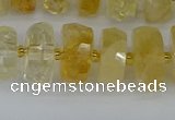 CRB1322 15.5 inches 6*12mm faceted rondelle citrine beads