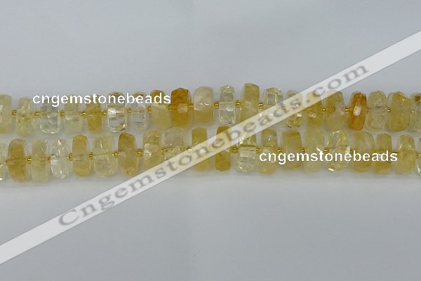 CRB1324 15.5 inches 8*16mm faceted rondelle citrine beads