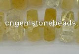 CRB1325 15.5 inches 8*18mm faceted rondelle citrine beads