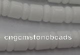 CRB133 15.5 inches 6*12mm & 10*12mm rondelle white porcelain beads