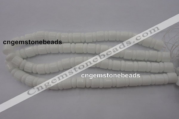 CRB133 15.5 inches 6*12mm & 10*12mm rondelle white porcelain beads