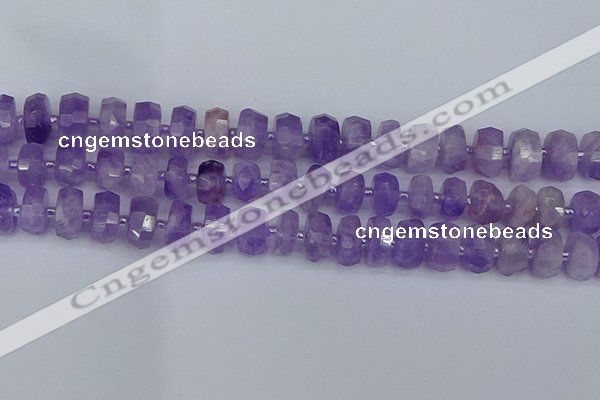 CRB1331 15.5 inches 6*10mm faceted rondelle lavender amethyst beads