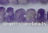 CRB1332 15.5 inches 6*12mm faceted rondelle lavender amethyst beads