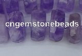 CRB1334 15.5 inches 8*16mm faceted rondelle lavender amethyst beads