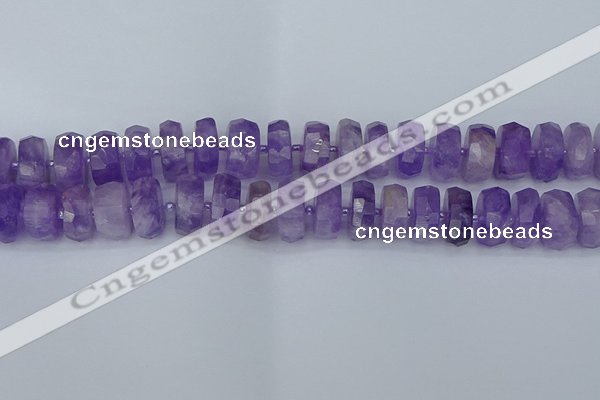 CRB1334 15.5 inches 8*16mm faceted rondelle lavender amethyst beads