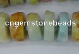 CRB1364 15.5 inches 8*16mm faceted rondelle Chinese amazonite beads