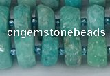 CRB1372 15.5 inches 6*12mm faceted rondelle amazonite beads