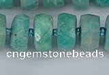 CRB1373 15.5 inches 7*14mm faceted rondelle amazonite beads